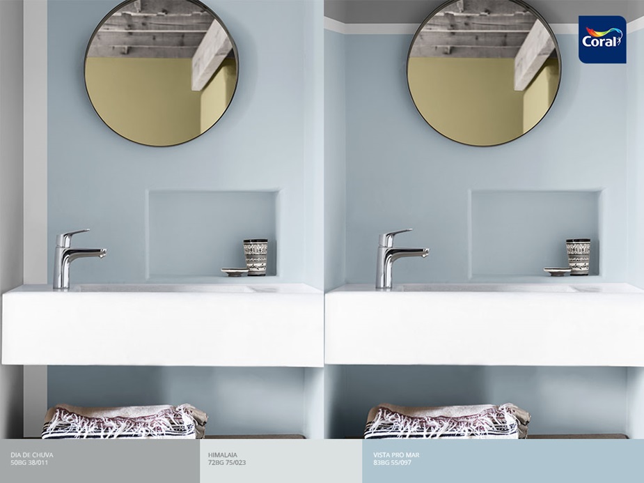 Tons de azul - tons mais claros e luminosos como esse têm a capacidade de refletir mais luz