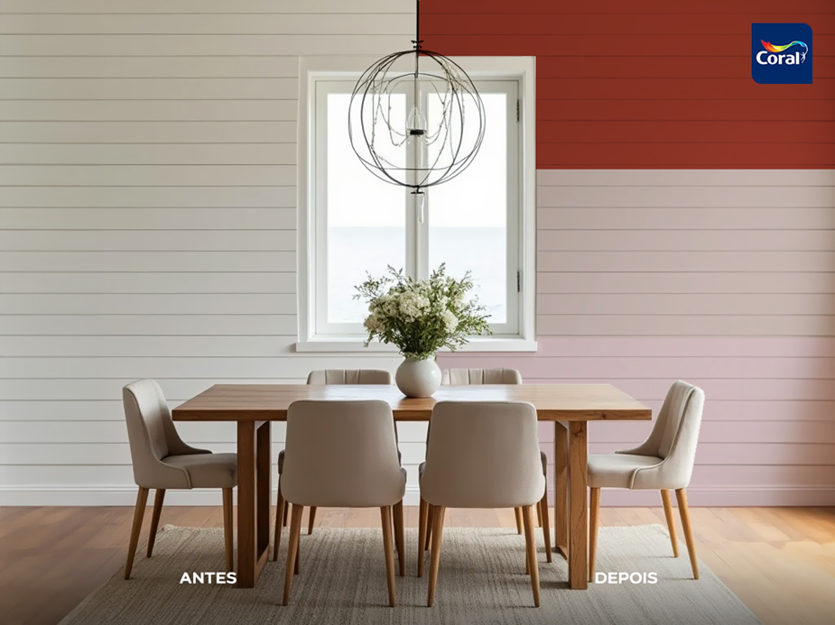 Shiplap em alta: sala de jantar convidativa