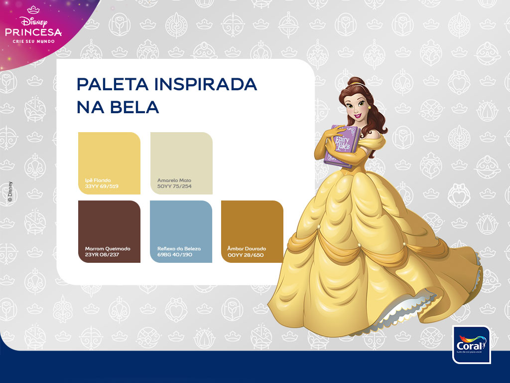 Paleta inspirada na Bela. Imagem: Coral Matiz