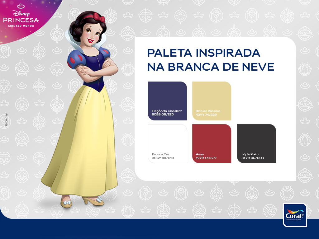 Paleta inspirada na Branca de Neve. Imagem: Coral Matiz