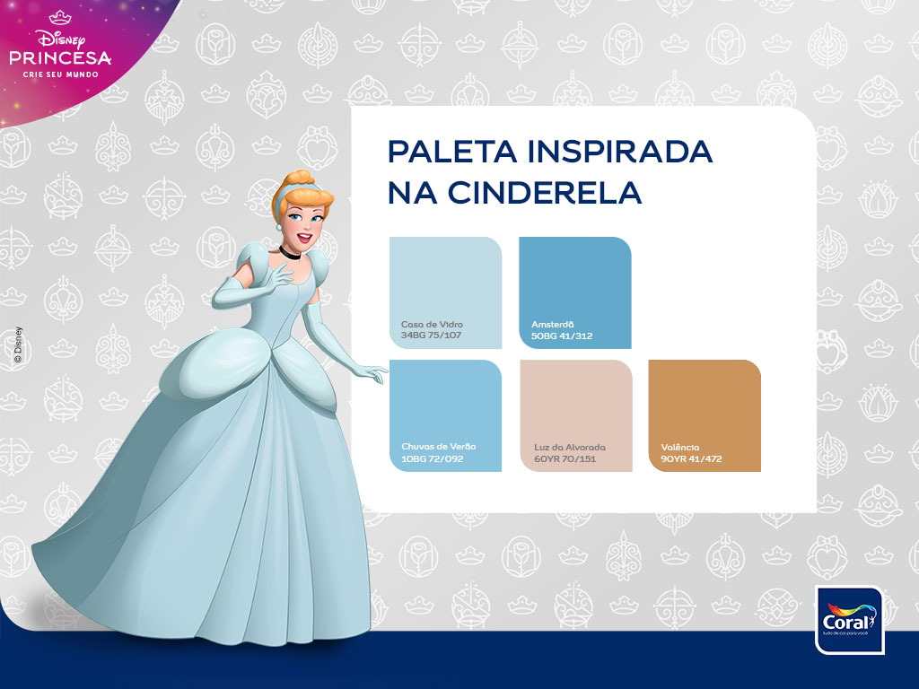 Paleta inspirada na Cinderela. Imagem: Coral Matiz