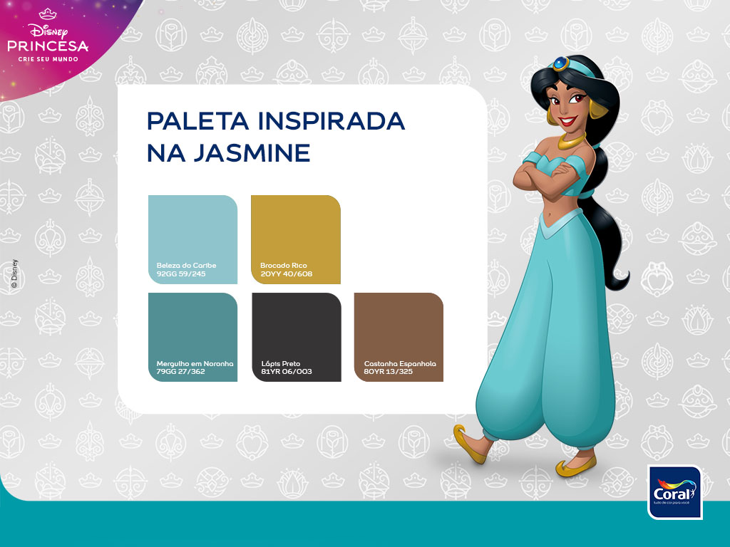 Paleta inspirada na Jasmine. Imagem: Coral Matiz