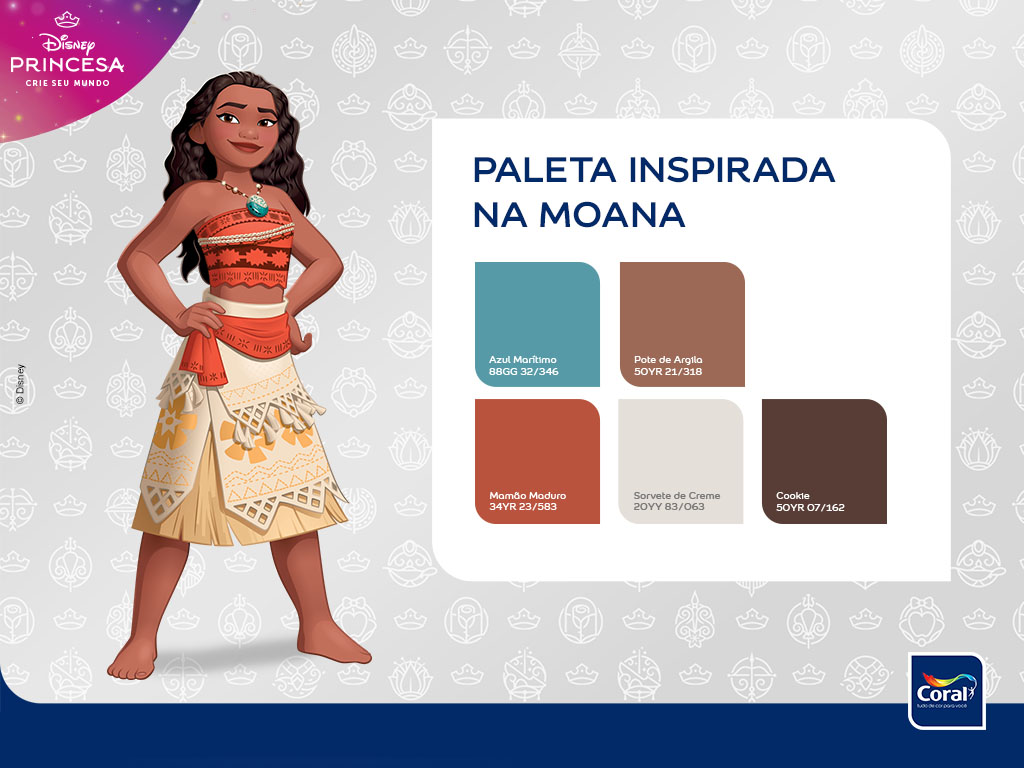 Paleta inspirada na Moana. Imagem: Coral Matiz