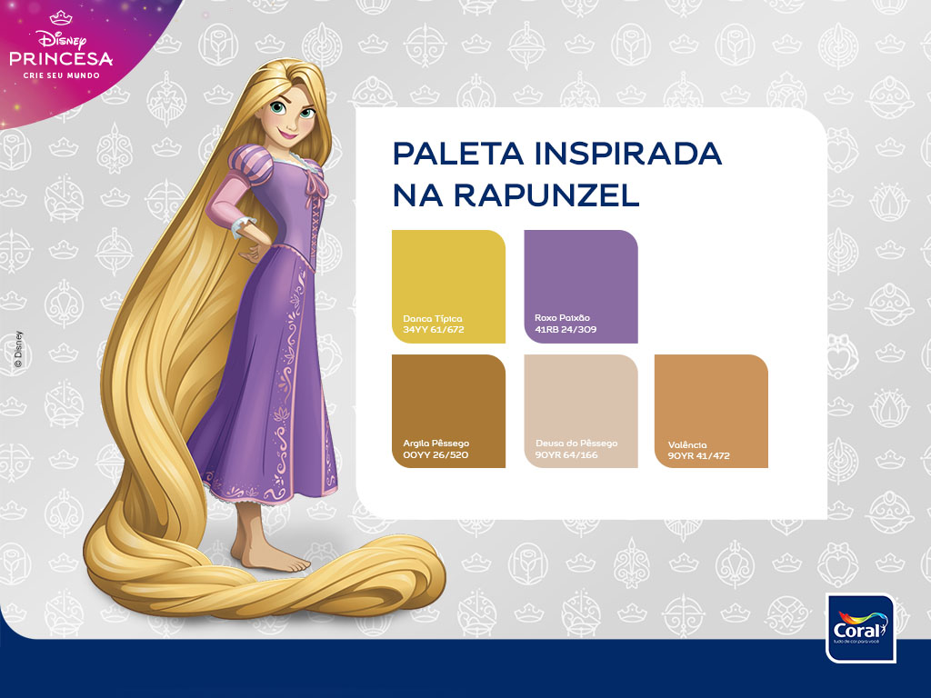 Paleta inspirada na Rapunzel. Imagem: Coral Matiz