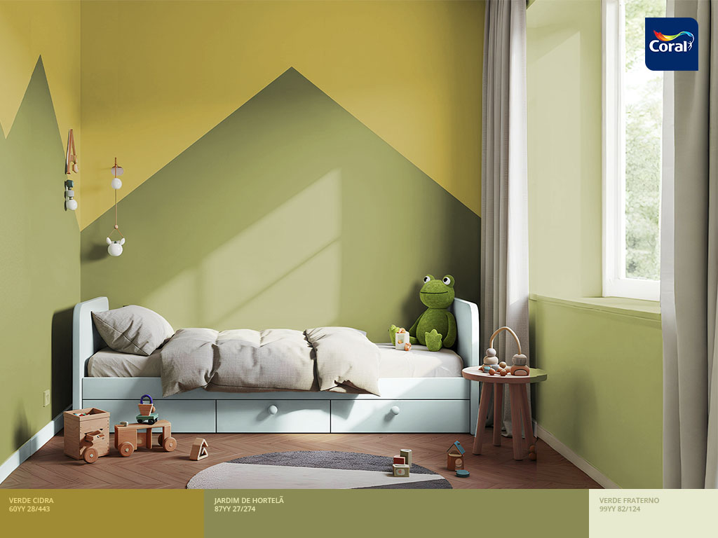 Quarto de princesas inspirado na Tiana. Imagem: Coral Matiz