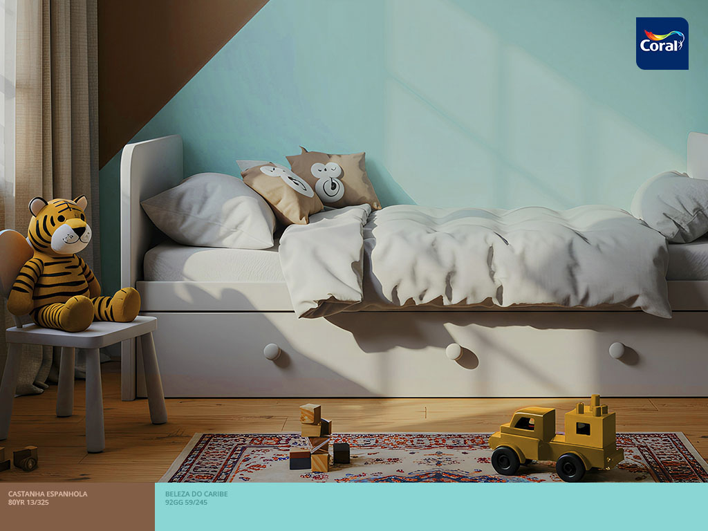 Quarto de princesas inspirado na independência e coragem da Jasmine. Imagem: Coral Matiz