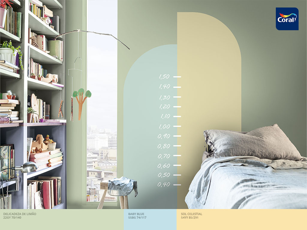 Arcos e semiarcos em candy colors trazem criatividade para as paredes. Imagem Coral Matiz Arcos e semiarcos em candy colors trazem criatividade para as paredes. Imagem Coral Matiz